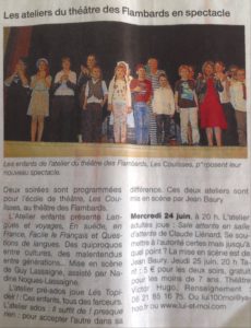 Article Atelier Théâtre Flambards