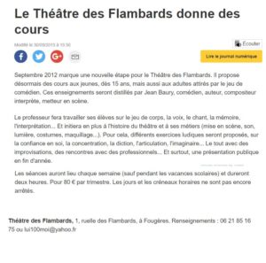 Presse théâtre Flambards